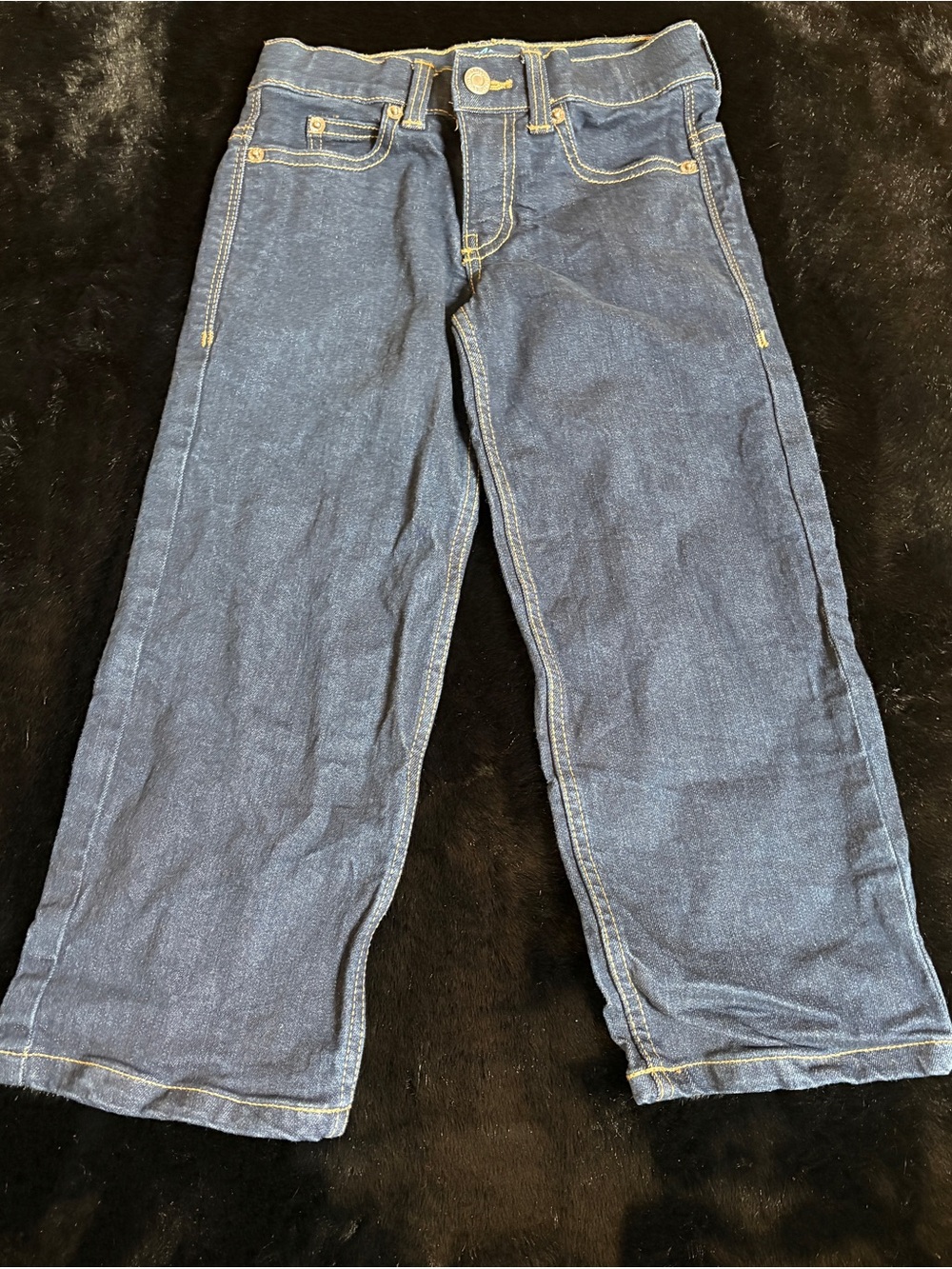 Kids Dark Blue Straight Jeans - Classic Everyday Denim